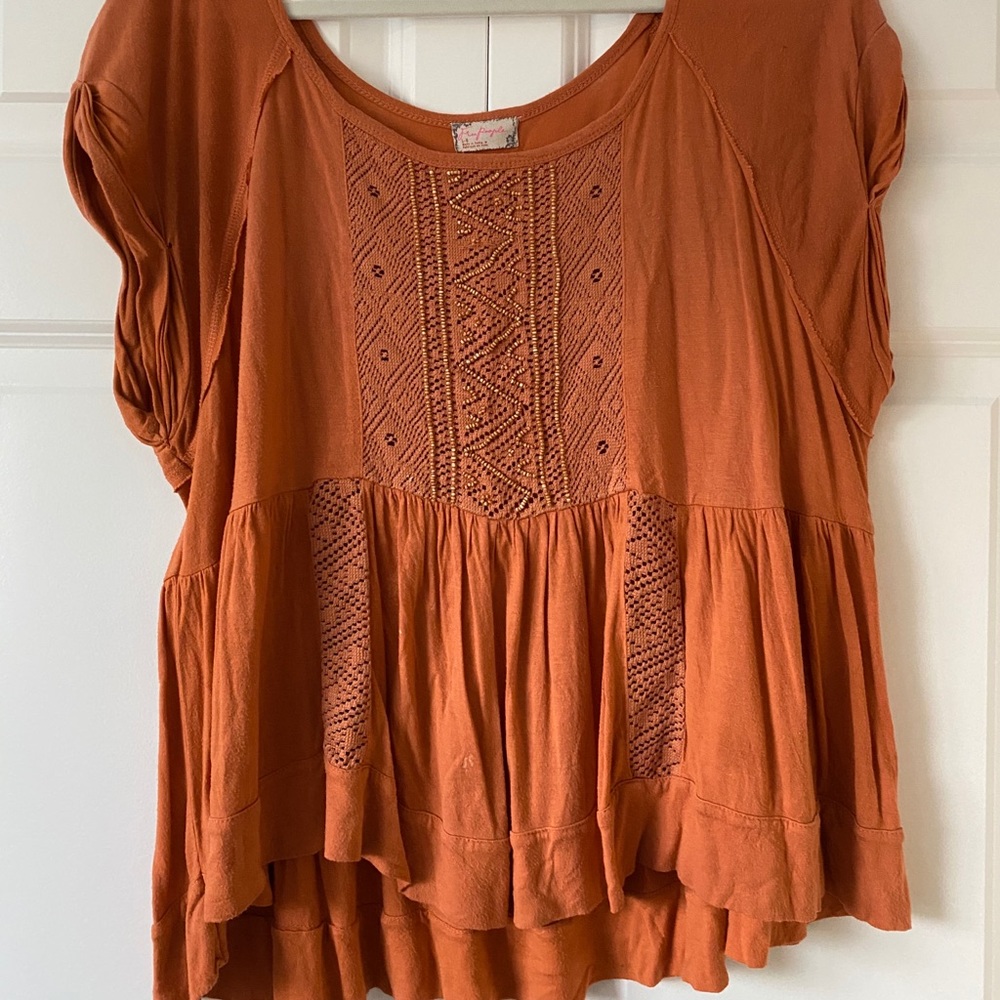 free people patterned tee